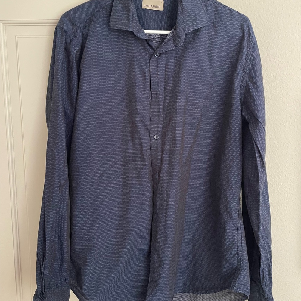 Men's Navy Casual Button Down Shirt